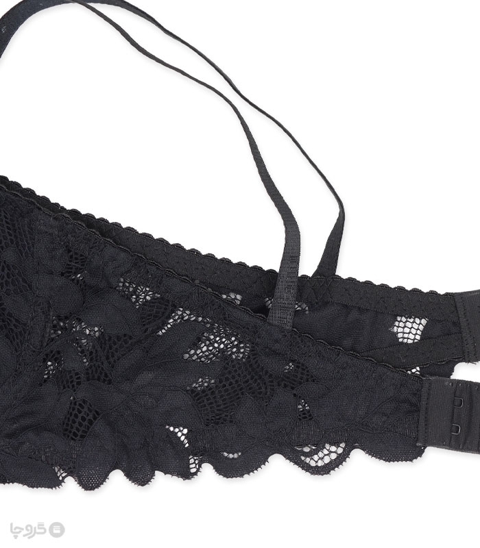 پک ست شورت و سوتین توری فنردار ژوبین کد 1998 طرح گل درشت - بسته 4 عددی