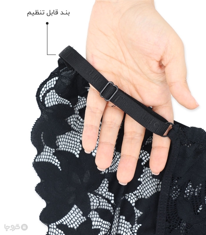 پک ست شورت و سوتین توری فنردار ژوبین کد 1998 طرح گل درشت - بسته 4 عددی