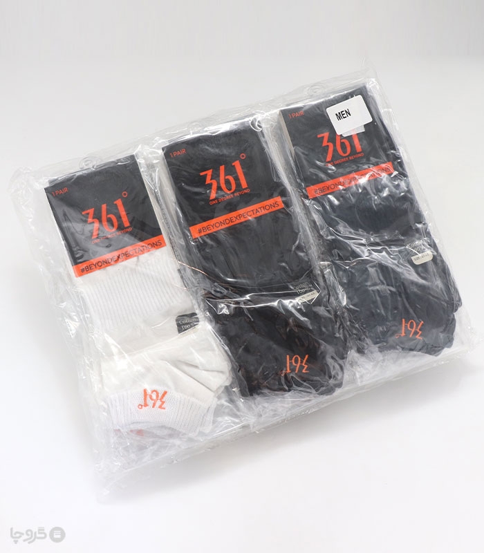 خرید عمده پک جوراب مچی اسپرت گلدوزی طرح 361 - بسته 12 عددی