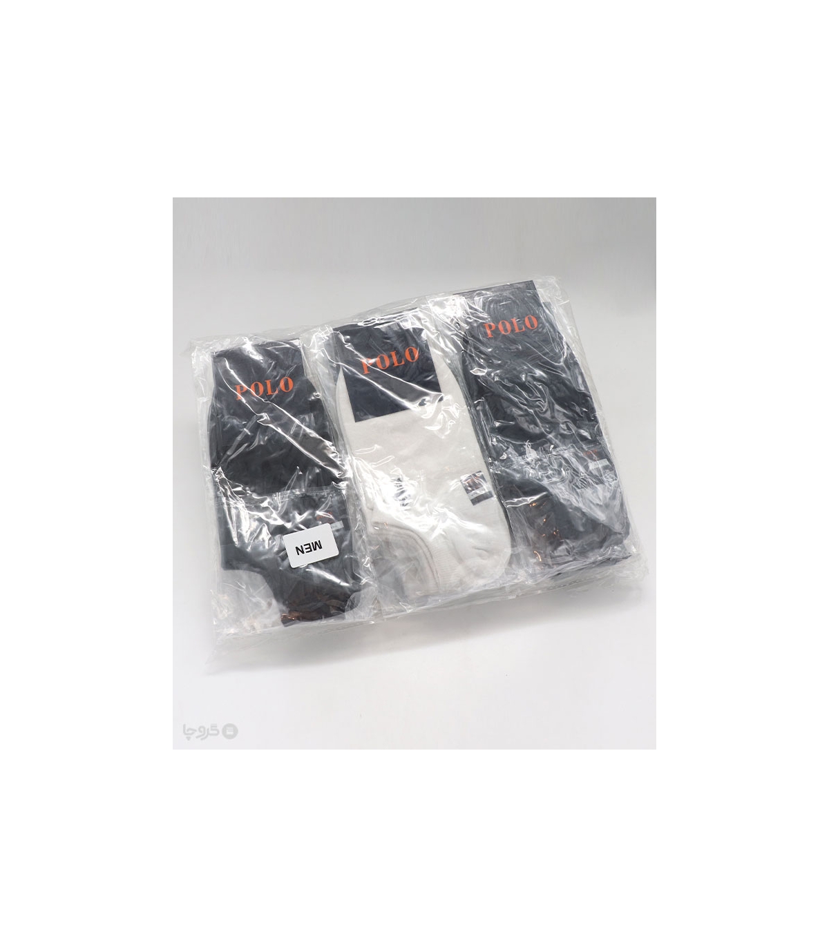 خرید عمده پک جوراب قوزکی اسپرت گلدوزی طرح Polo - بسته 12 عددی