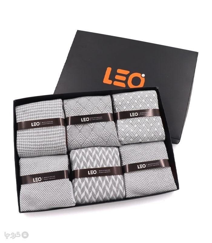 خرید عمده پک جوراب ساقدار مردانه Leo لئو کد 101 - 2 جعبه 6 عددی