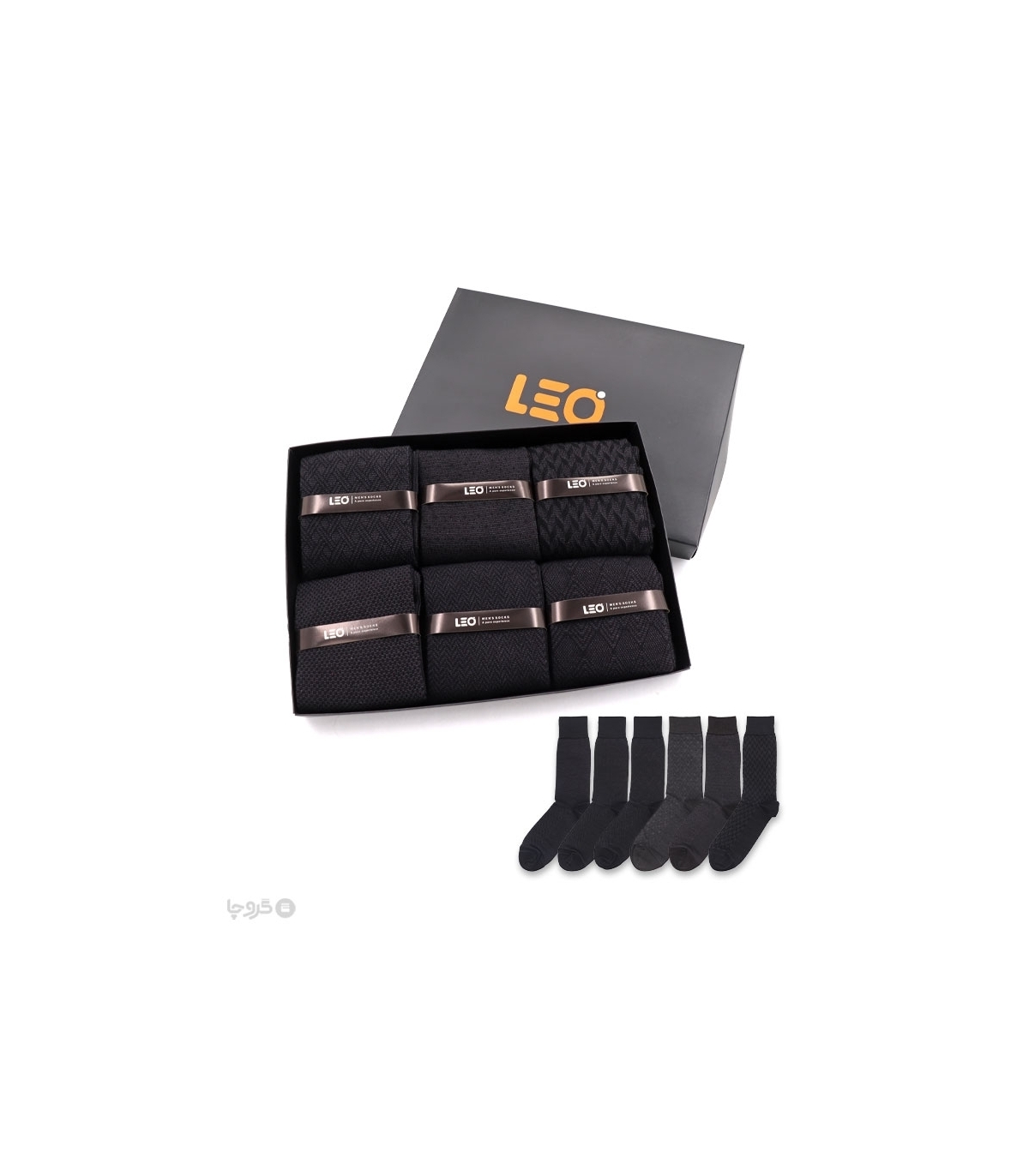 خرید عمده پک جوراب ساقدار مردانه Leo لئو کد 114 - 2 جعبه 6 عددی