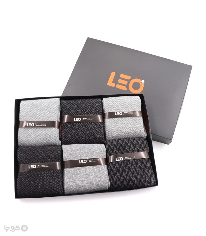 خرید عمده پک جوراب ساقدار مردانه Leo لئو کد 109 - 2 جعبه 6 عددی