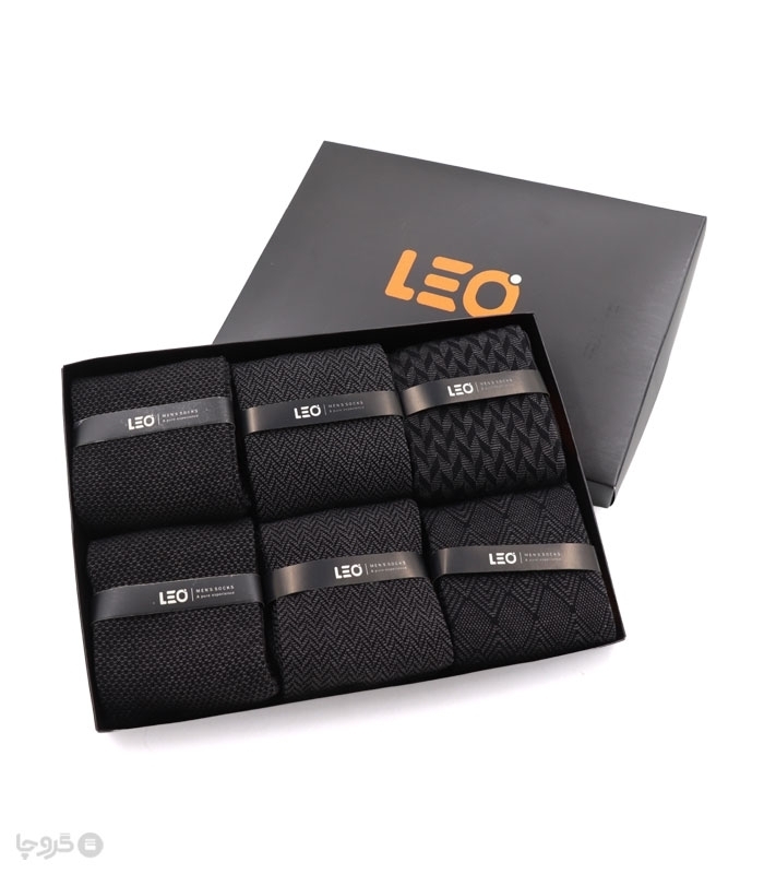 خرید عمده پک جوراب ساقدار مردانه Leo لئو کد 110 - 2 جعبه 6 عددی