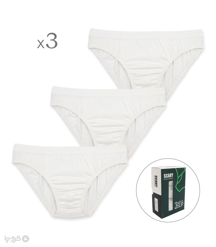 خرید عمده  پک شورت مردانه نخی اسلیپ اسکری کد 52000 - 2 بسته 3 عددی