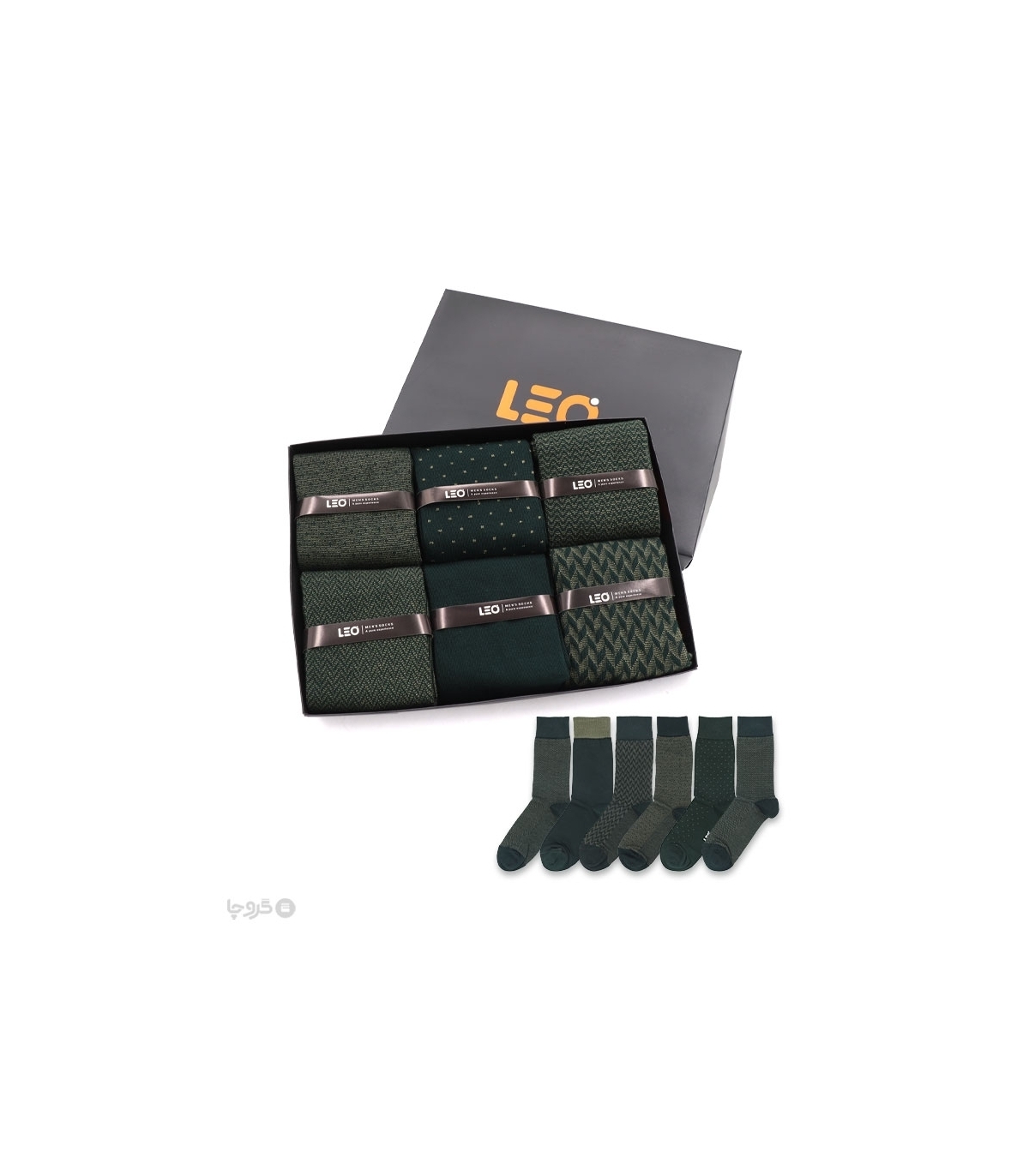 خرید عمده پک جوراب ساقدار مردانه Leo لئو کد 106 - 2 جعبه 6 عددی