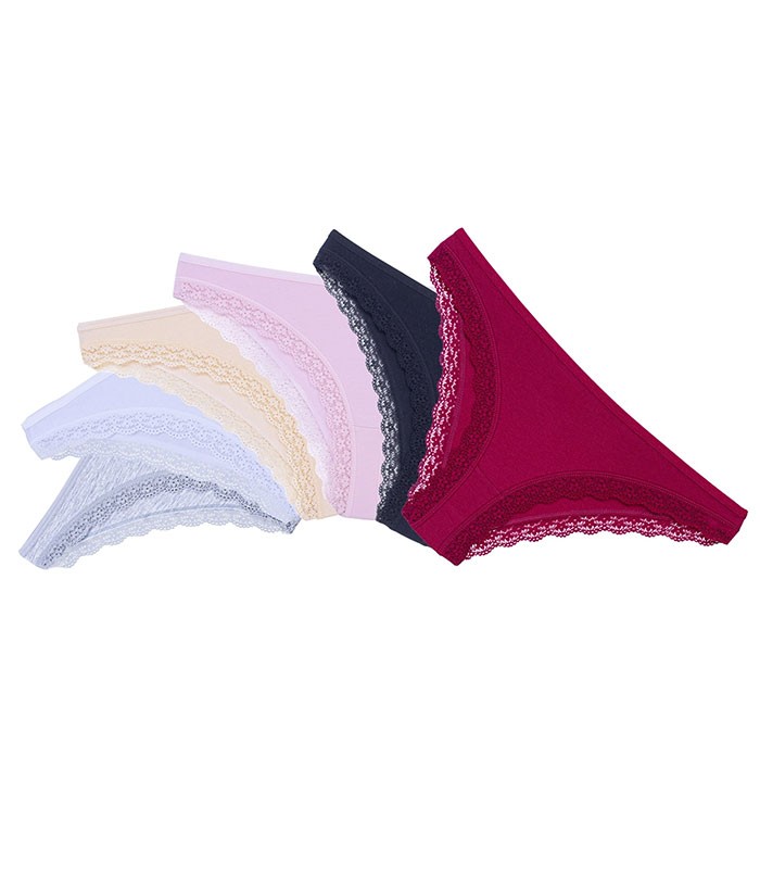 خرید عمده پک شورت زنانه اسلیپ نخ و گیپور Misspel میسپل کد 435 میکس ساده - بسته 12 عددی