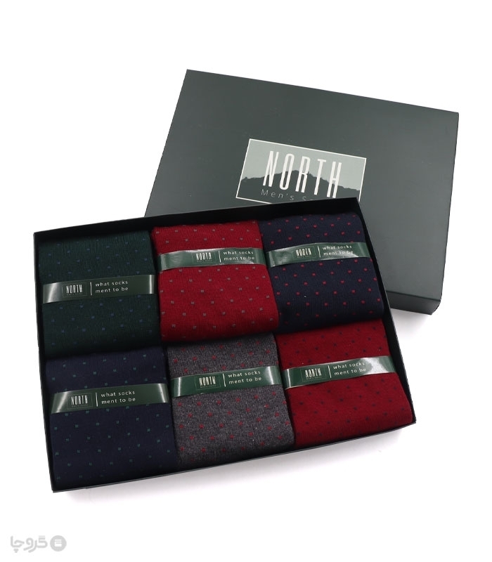 خرید عمده پک جوراب ساقدار مردانه North نورث کد 312 - 2 جعبه 6 عددی