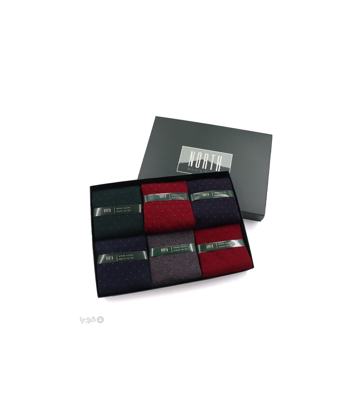 خرید عمده پک جوراب ساقدار مردانه North نورث کد 312 - 2 جعبه 6 عددی