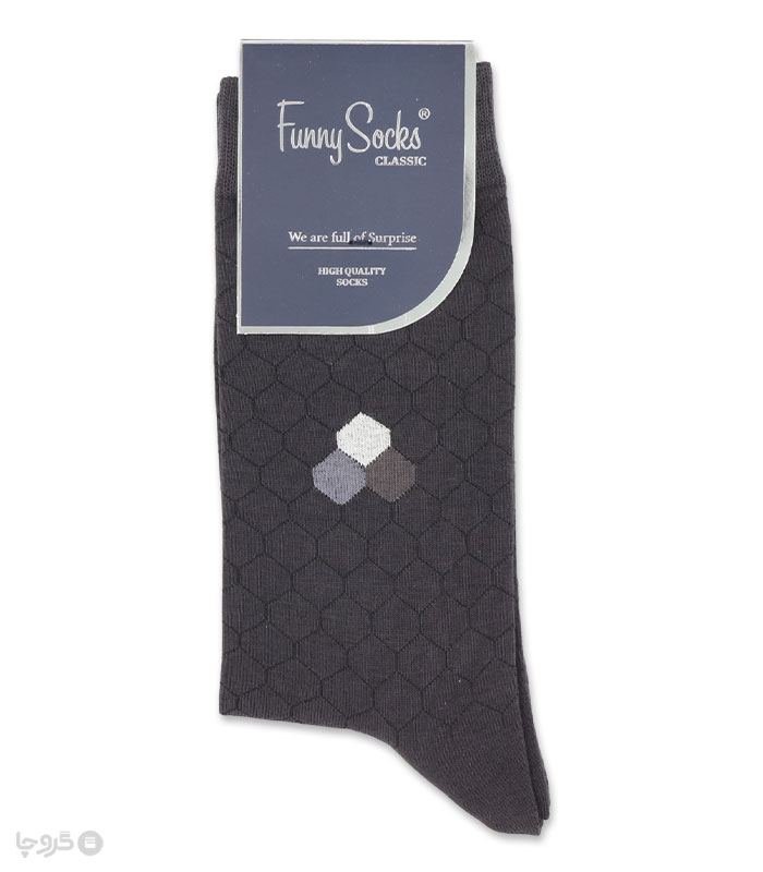 خرید عمده پک جوراب ساقدار مردانه Funny Socks فانی ساکس کد 65111 - جعبه 12 عددی