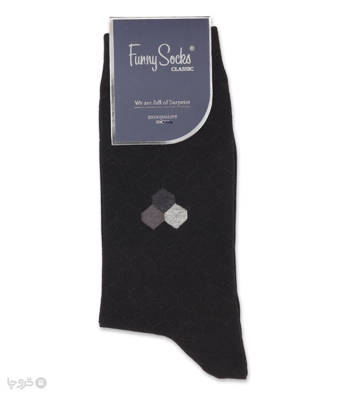 خرید عمده پک جوراب ساقدار مردانه Funny Socks فانی ساکس کد 65111 - جعبه 12 عددی