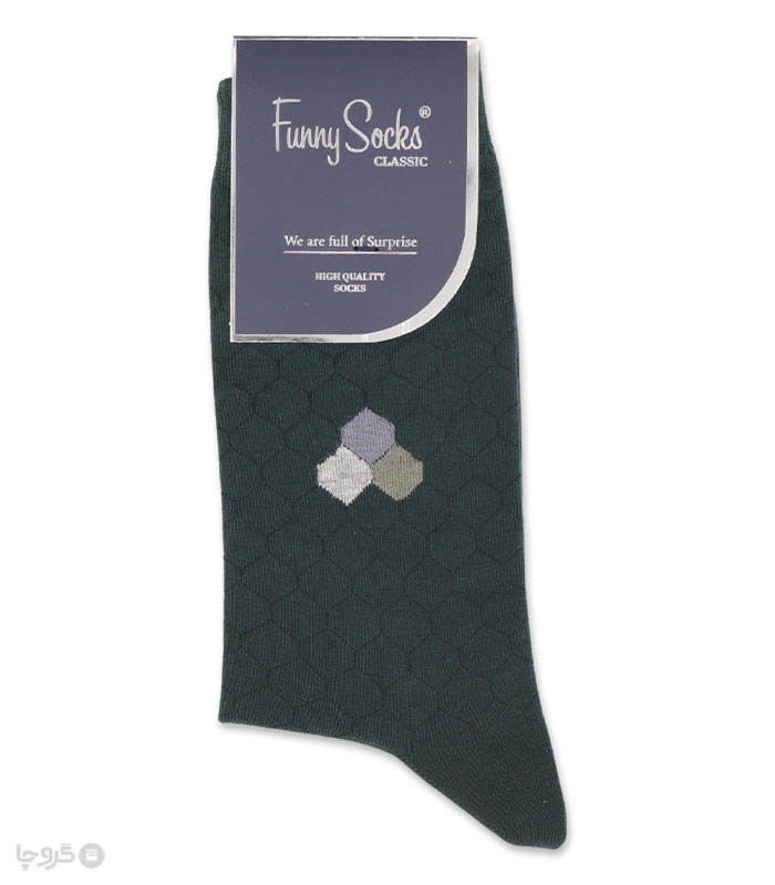 خرید عمده پک جوراب ساقدار مردانه Funny Socks فانی ساکس کد 65111 - جعبه 12 عددی