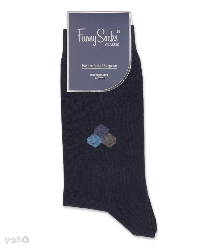 خرید عمده پک جوراب ساقدار مردانه Funny Socks فانی ساکس کد 65111 - جعبه 12 عددی