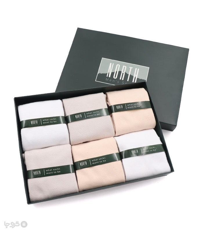 خرید عمده پک جوراب ساقدار مردانه North نورث کد 304 - 2 جعبه 6 عددی