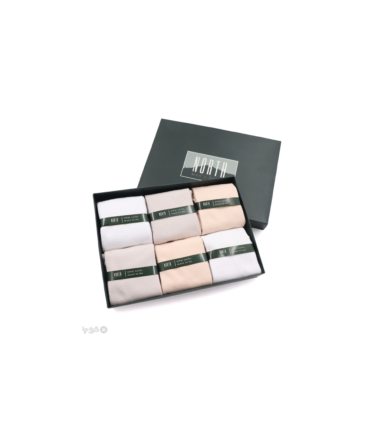 خرید عمده پک جوراب ساقدار مردانه North نورث کد 304 - 2 جعبه 6 عددی