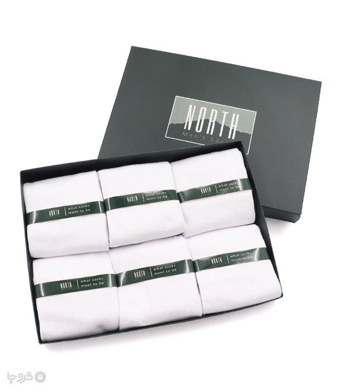 خرید عمده پک جوراب ساقدار مردانه North نورث کد 303 - 2 جعبه 6 عددی