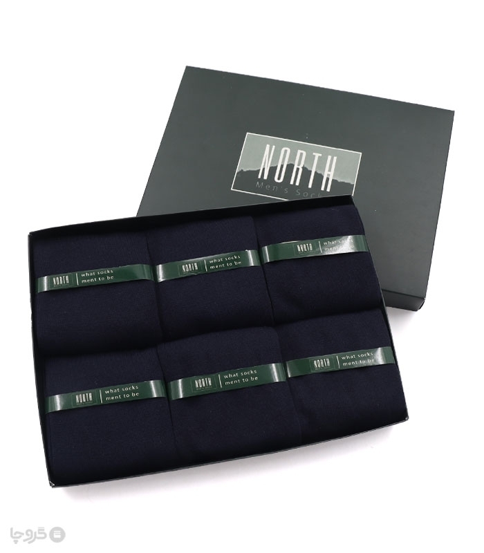 خرید عمده پک جوراب ساقدار مردانه North نورث کد 302 - 2 جعبه 6 عددی