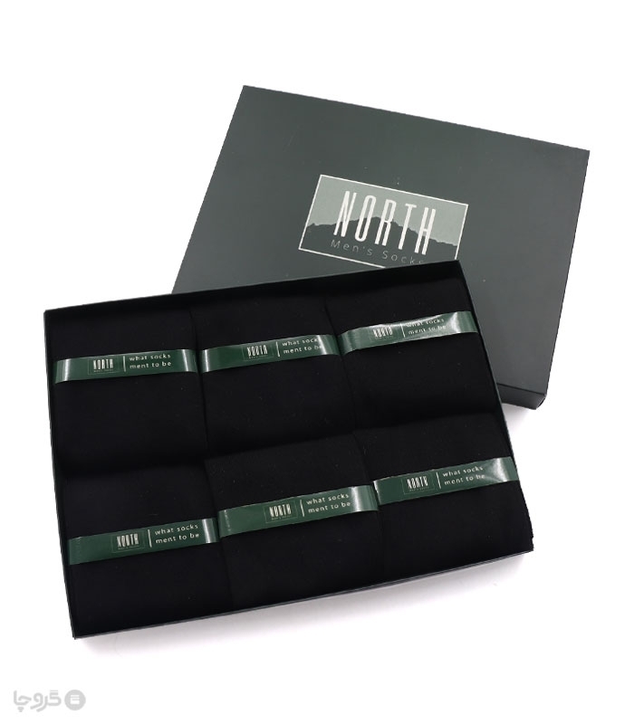 خرید عمده پک جوراب ساقدار مردانه North نورث کد 301 - 2 جعبه 6 عددی