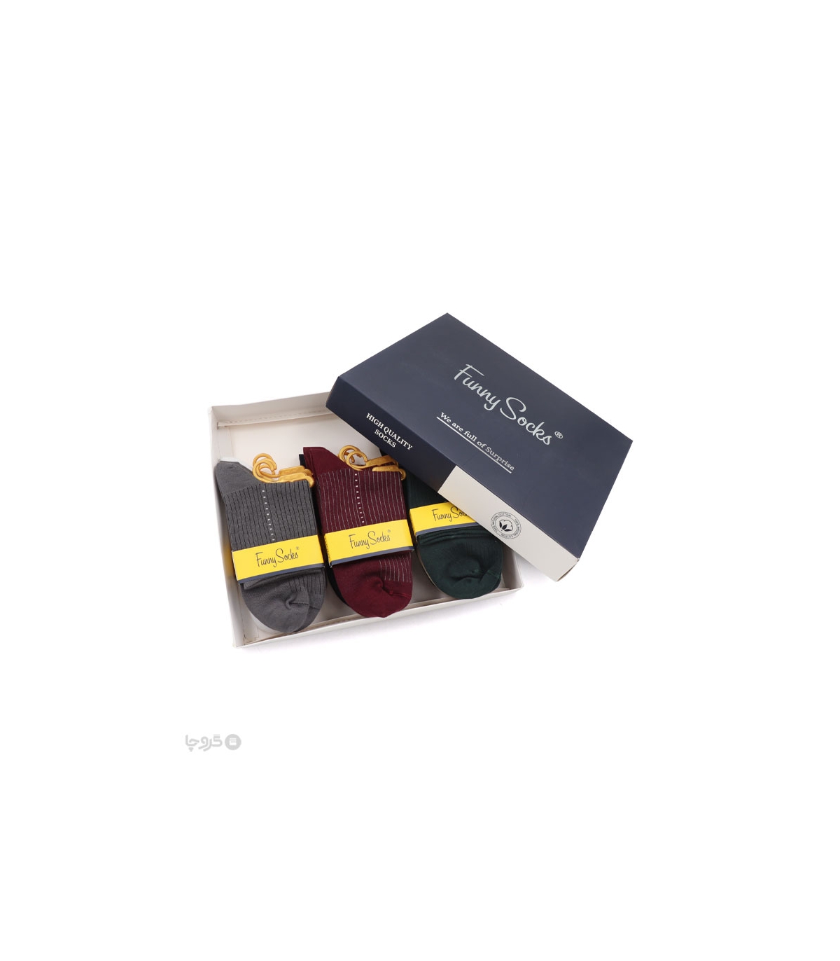 خرید عمده پک جوراب نیم ساق مردانه Funny Socks فانی ساکس کد 75130 - جعبه 12 عددی