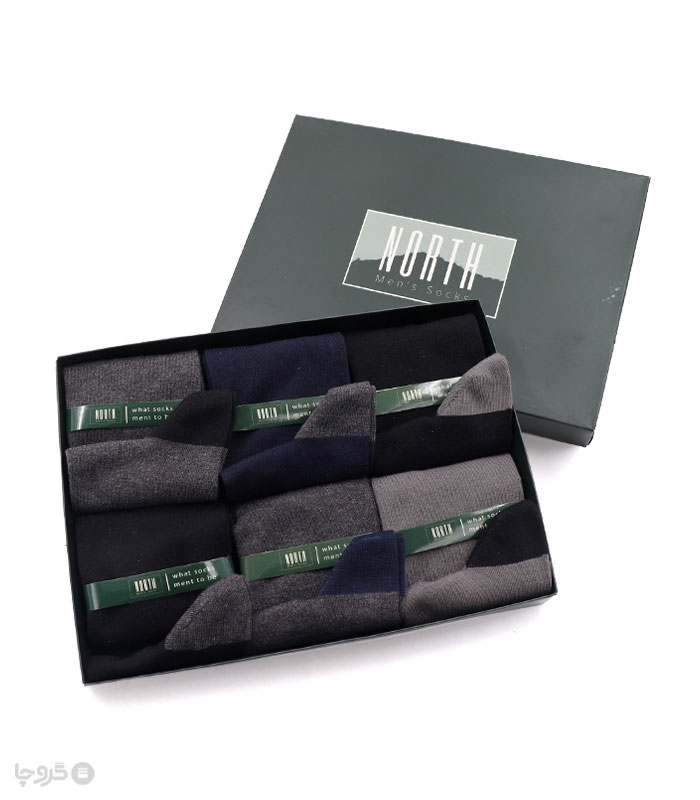 خرید عمده پک جوراب ساقدار مردانه North نورث کد 3 - 2 جعبه 6 عددی
