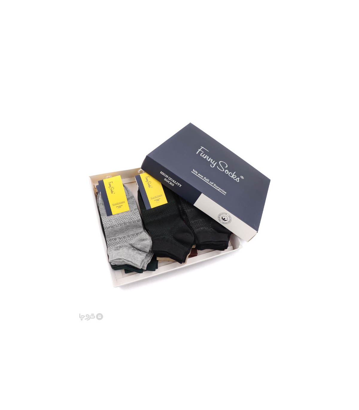 خرید عمده پک جوراب مچی مردانه Funny Socks فانی ساکس کد 85108 - جعبه 12 عددی