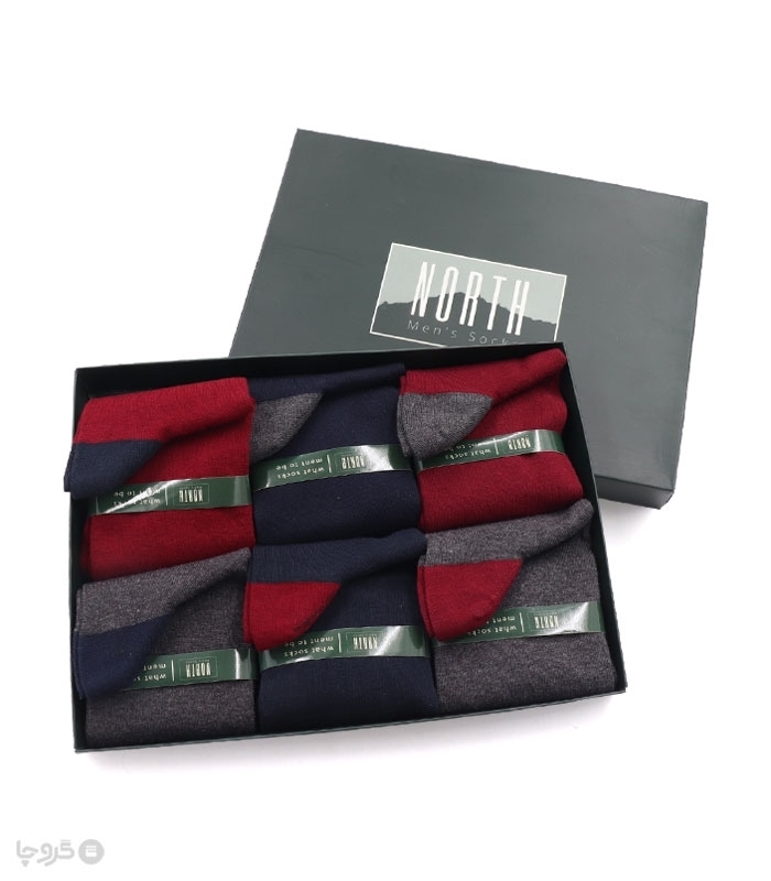 خرید عمده پک جوراب ساقدار مردانه North نورث کد 1 - 2 جعبه 6 عددی