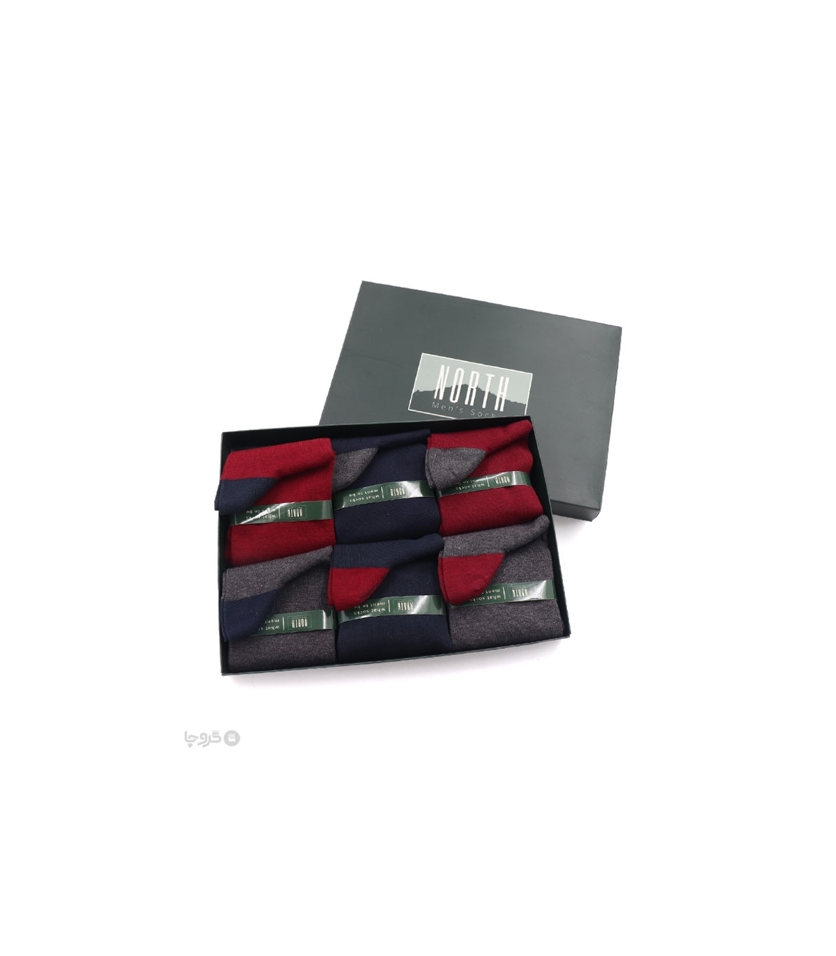 خرید عمده پک جوراب ساقدار مردانه North نورث کد 1 - 2 جعبه 6 عددی