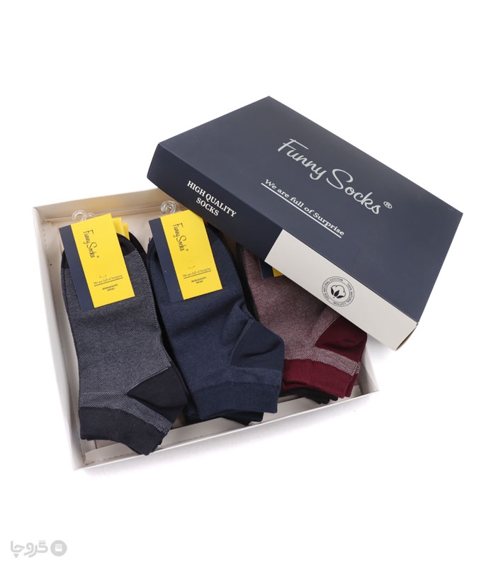 خرید عمده پک جوراب مچی مردانه Funny Socks فانی ساکس کد 85112 - جعبه 12 عددی