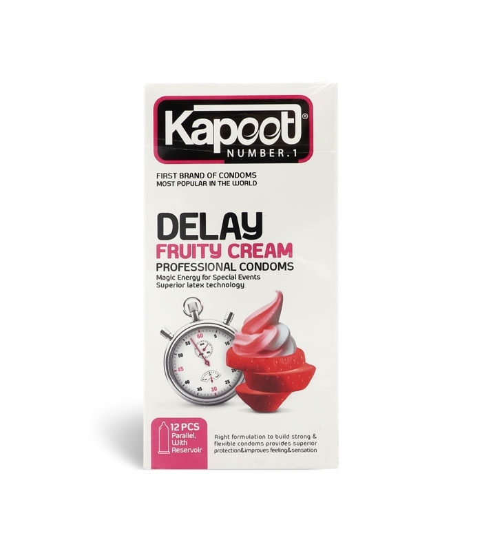 خرید عمده پک کاندوم تاخیری کاپوت Kapoot مدل Delay Fruity Cream - بسته 12 عددی