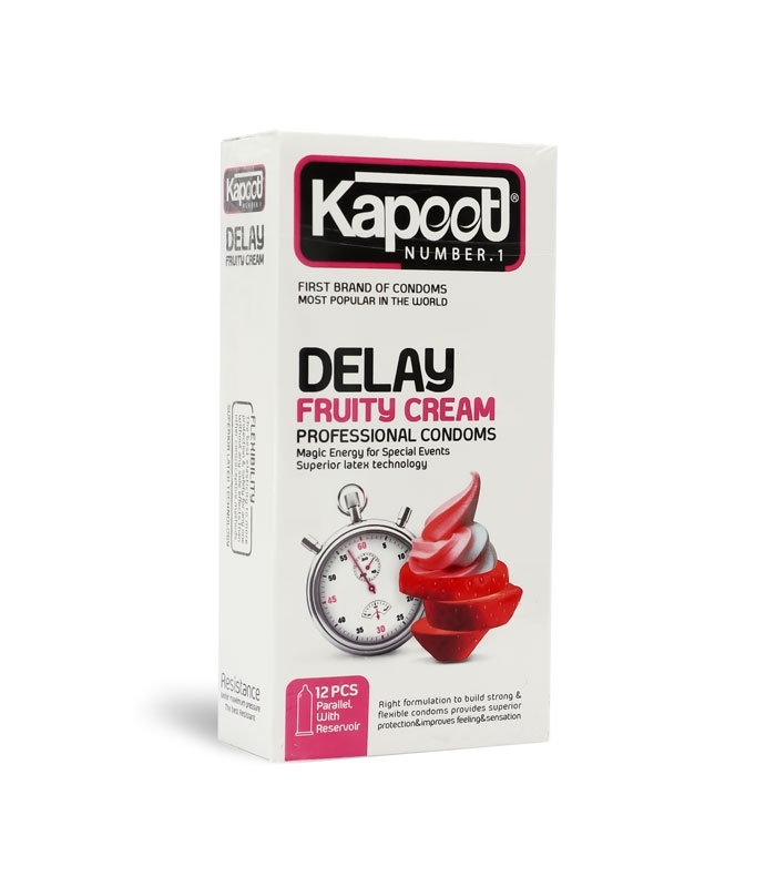 خرید عمده پک کاندوم تاخیری کاپوت Kapoot مدل Delay Fruity Cream - بسته 12 عددی