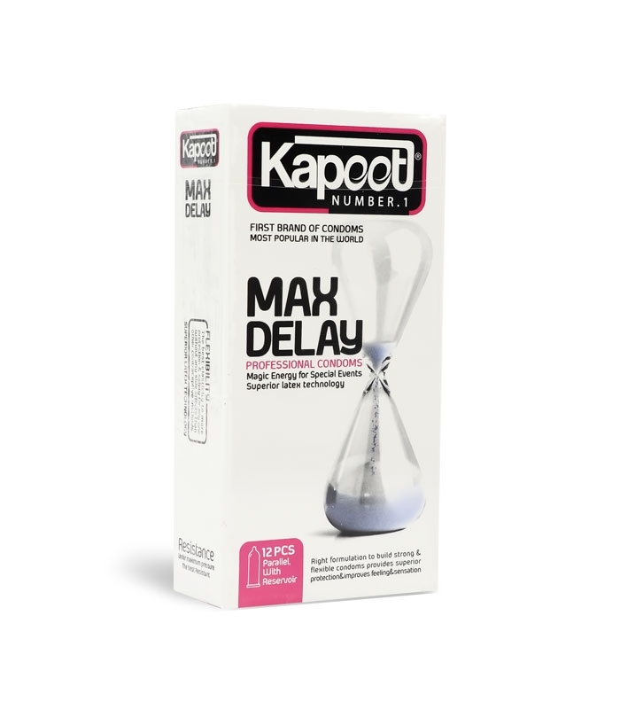 خرید عمده پک کاندوم نازک تاخیری کاپوت Kapoot مدل Max Delay - بسته 12 عددی