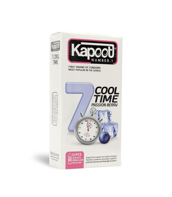خرید عمده پک کاندوم خاردار تحریک کننده تاخیری کاپوت Kapoot مدل 7 Cool Time - بسته 12 عددی