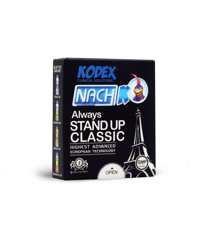 خرید عمده پک کاندوم بسیار نازک ناچ کدکس Nach Kodex مدل Stand Up Classic - بسته 12 عددی