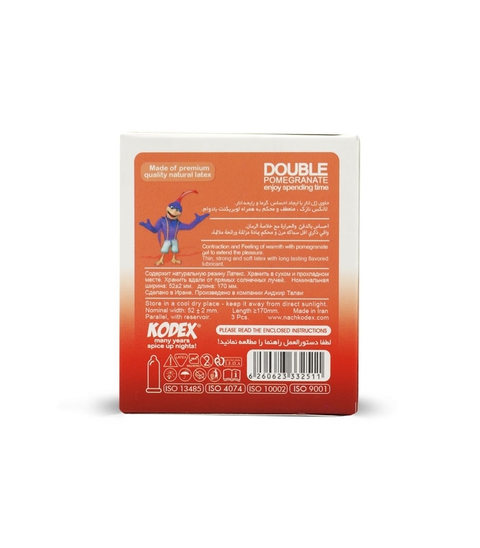 خرید پک کاندوم نازک مدل Double Pomegranate ناچ کدکس - 12 بسته 3 عددی