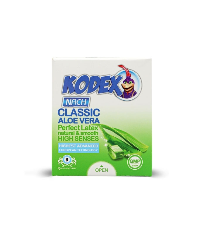 خرید عمده پک کاندوم نازک ناچ کدکس Nach Kodex مدل Classic Aloevera - بسته 12 عددی
