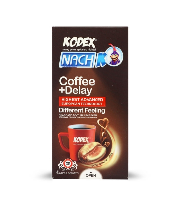 خرید عمده پک کاندوم بسیار نازک تاخیری ناچ کدکس Nach Kodex مدل Coffee - بسته 12 عددی