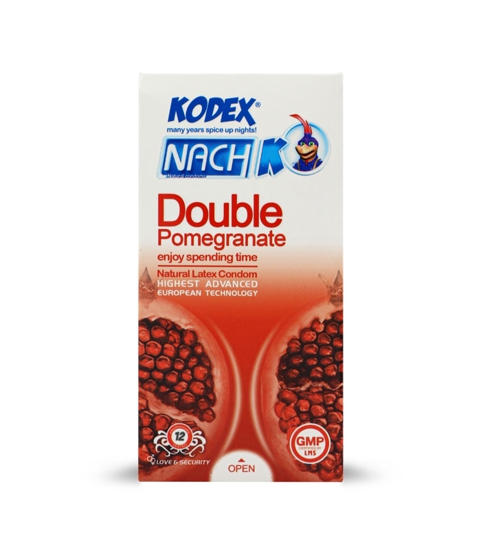 خرید عمده پک کاندوم نازک ناچ کدکس Nach Kodex مدل Double Pomegranate - بسته 12 عددی