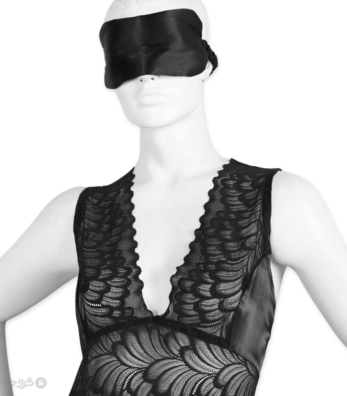 پک ست پیراهن و چشم بند ساتن و گیپور اما کد 2840 - بسته 3 عددی