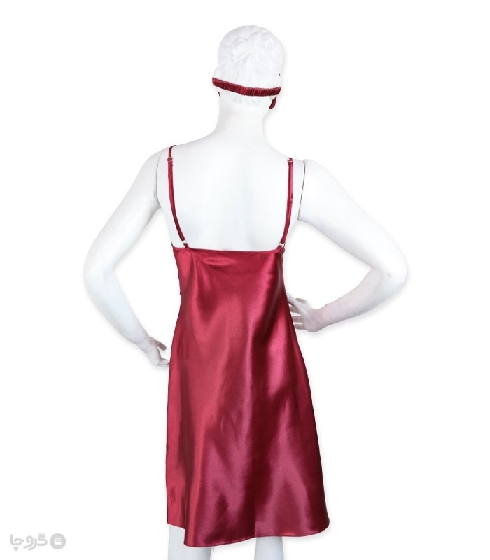 پک ست پیراهن و چشم بند ساتن و گیپور اما کد 3525 - بسته 3 عددی