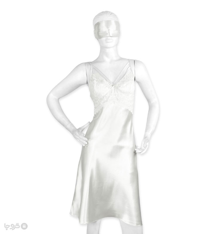 پک ست پیراهن و چشم بند ساتن و گیپور اما کد 3525 - بسته 3 عددی