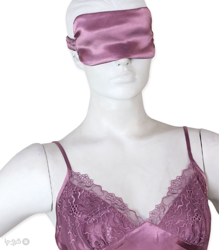 پک ست پیراهن و چشم بند ساتن و گیپور اما کد 2881 - بسته 4 عددی