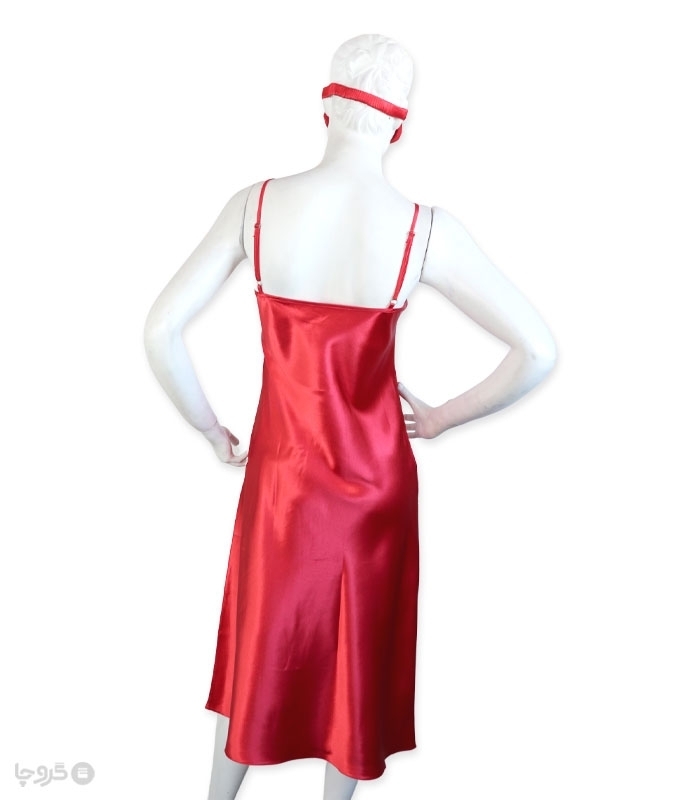 پک ست پیراهن و چشم بند ساتن و گیپور اما کد 2818 - بسته 4 عددی