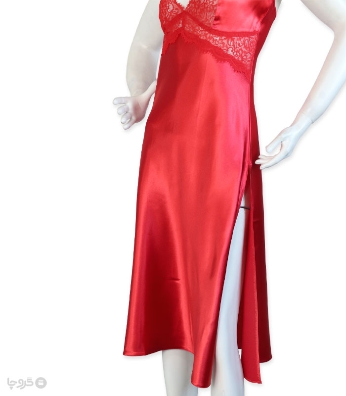 پک ست پیراهن و چشم بند ساتن و گیپور اما کد 2818 - بسته 4 عددی