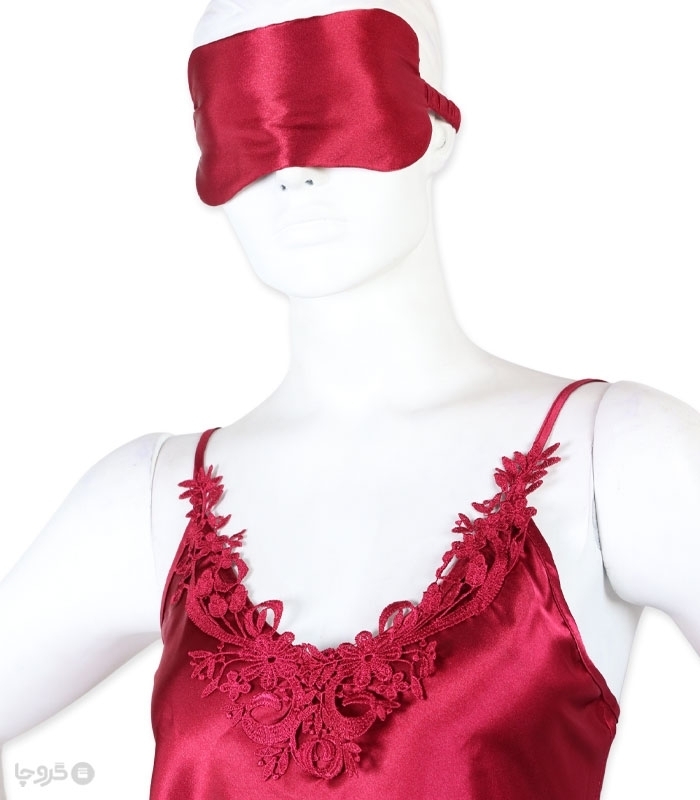 پک ست پیراهن و چشم بند ساتن و گیپور اما کد 3540 - بسته 2 عددی