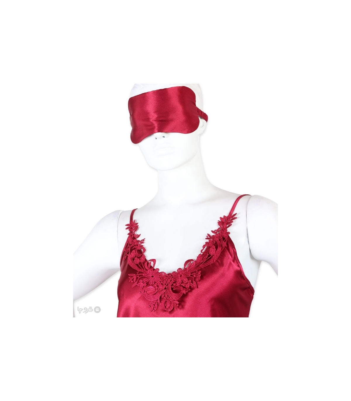 پک ست پیراهن و چشم بند ساتن و گیپور اما کد 3540 - بسته 2 عددی