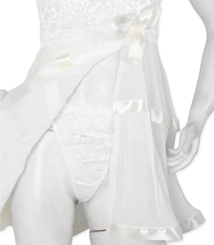 پک ست پیراهن و شورت و چشم بند ساتن و گیپور اما کد 3574 - بسته 2 عددی