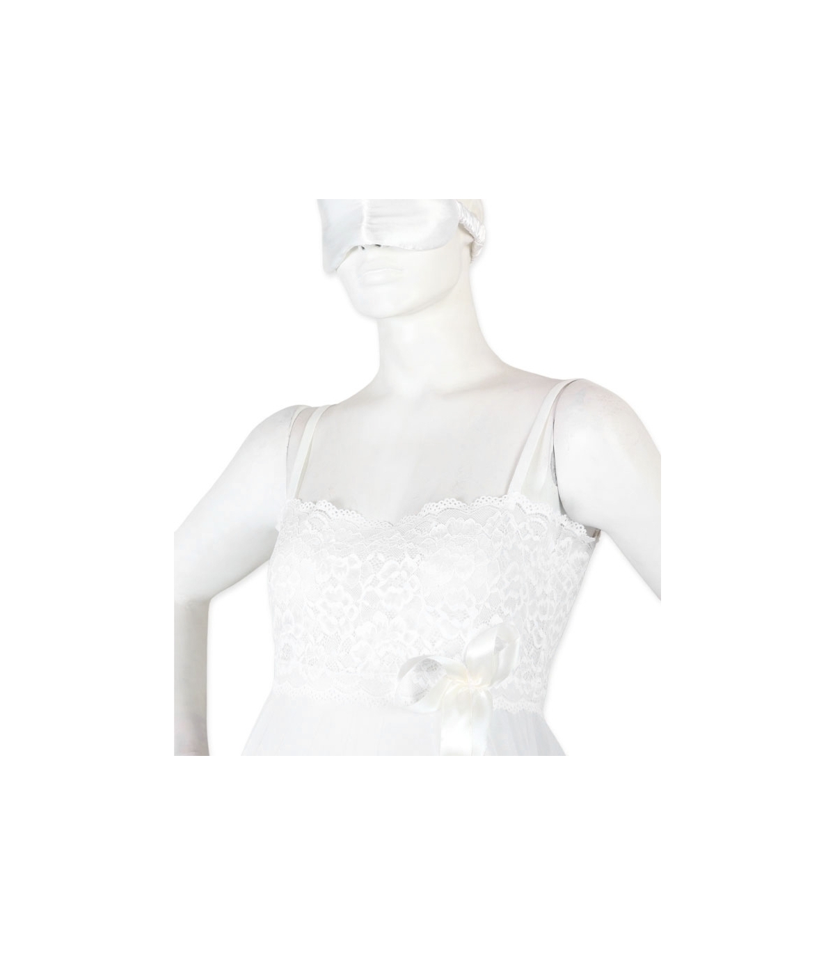 پک ست پیراهن و شورت و چشم بند ساتن و گیپور اما کد 3574 - بسته 2 عددی