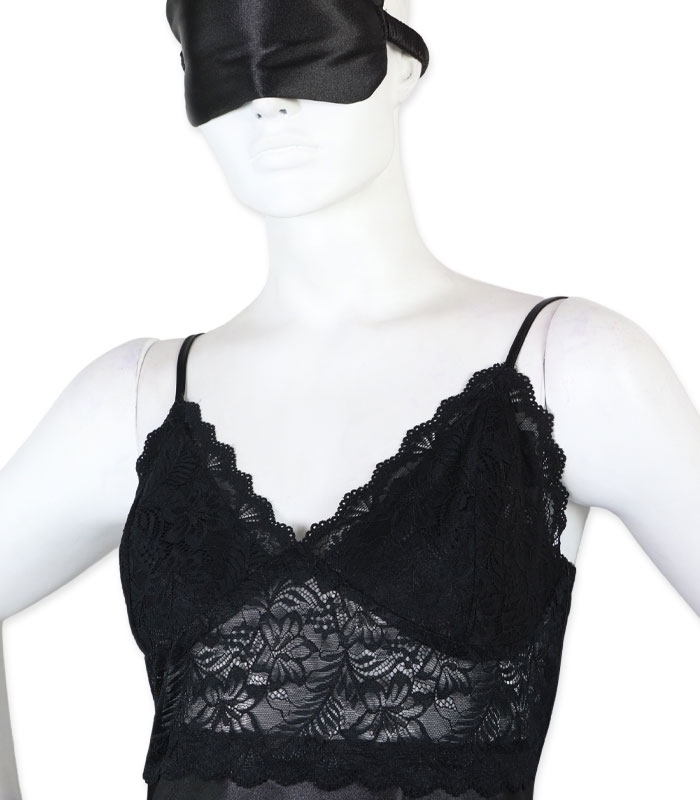 پک ست پیراهن و چشم بند ساتن و گیپور اما کد 2890 - بسته 3 عددی