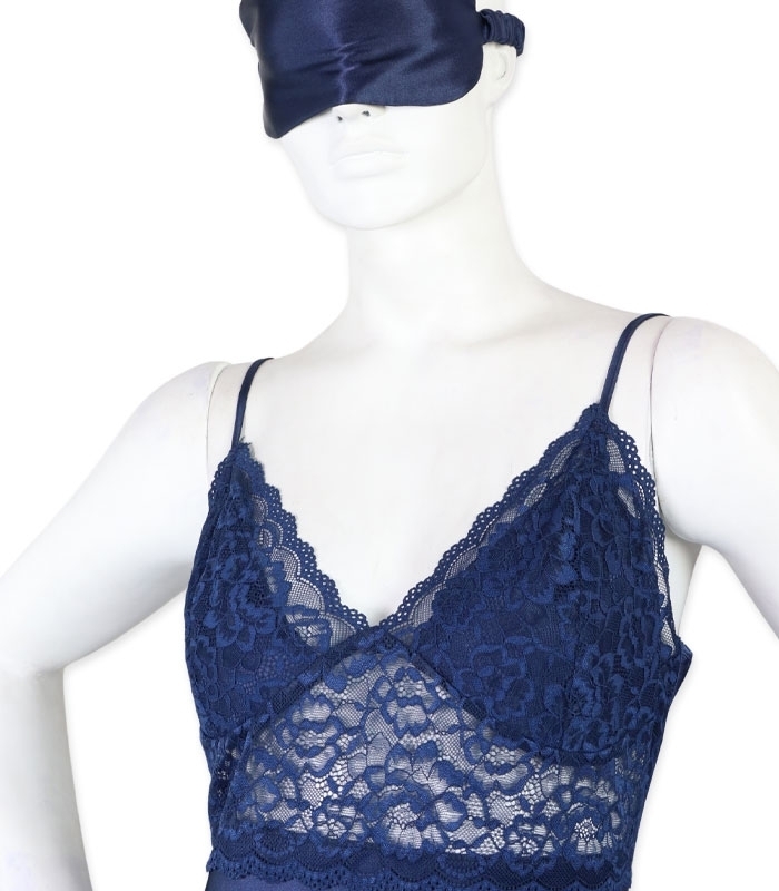 پک ست پیراهن و چشم بند ساتن و گیپور اما کد 2890 - بسته 3 عددی