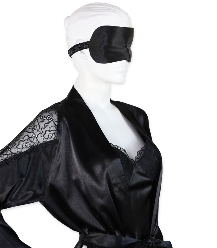 پک ست پیراهن و روبدوشامبر ساتن و گیپور اما کد 3580 - بسته 2 عددی